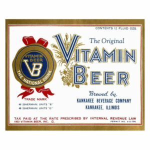 "Vitamin Beer" Digital Paper Print by Vintage Booze Labels, 42"x34"