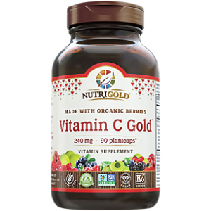 Vitamin C Gold - Made with Organic Berries - 240 MG (90 Plant Capsules)