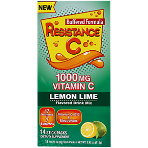 Vitamin C Stick Pack Resistance Drink Mix - Lemon Lime (14 Single Serving Packets)