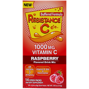 Vitamin C Stick Pack Resistance Drink Mix - Raspberry (14 Single Serving Packets)