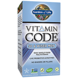 Vitamin Code Raw Whole Food Multivitamin for Men 50 & Wiser (120 Vegetarian Capsules)