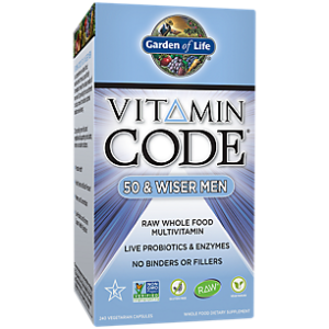 Vitamin Code Raw Whole Food Multivitamin for Men 50 & Wiser (240 Vegetarian Capsules)