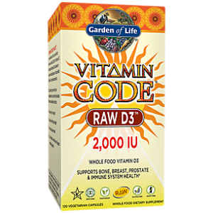 Vitamin Code Raw Whole Food Vitamin D3 - 2,000 IU (120 Vegetarian Capsules)