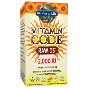 Vitamin Code Raw Whole Food Vitamin D3 - 2,000 IU (60 Vegetarian Capsules)