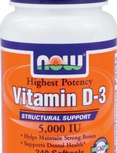 Vitamin D-3 5000 IU/240 Softgels - Bone Support NOW