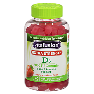 Vitamin D3 - Extra Strength Bone & Immune Support - 3,000 IU - Strawberry (120 Gummies)