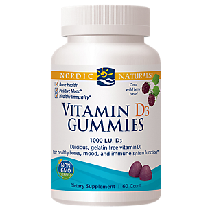 Vitamin D3 Gummies - Healthy Bones, Mood & Immune System Function - 1,000 IU - Wild Berry (60 Gummies)