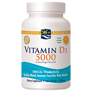 Vitamin D3 - Healthy Bones, Mood & Immune System Function - 5,000 IU - Orange (120 Softgels)