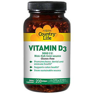 Vitamin D3 - Promotes Immune Health - 5,000 IU (200 Softgels)