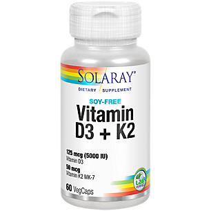 Vitamin D3 & K2 - 5,000 IU D-3 (60 Vegetarian Capsules)