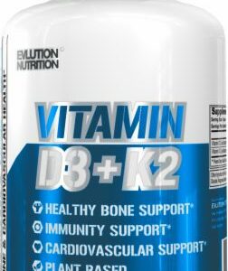 Vitamin D3+K2 60 Capsules - Bone Support EVLUTION NUTRITION