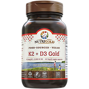 Vitamin K2 + D3 Gold - 80 mcg K2 + 2,000 IU D3 - Supports Bone & Immunity (60 Liquid Vegetarian Capsules)