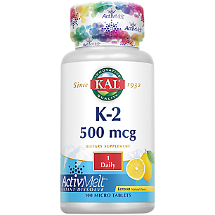 Vitamin K2 - Instant Dissolve - Natural Lemon Flavor - 500 MCG (100 Micro Tablets)