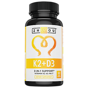 Vitamin K2 (as MK-7) & Vitamin D3 - 2-in-1 Support (60 Vegetarian Capsules)