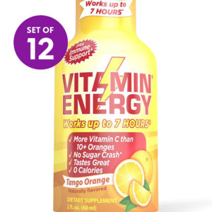 VitaminEnergy Energy Drinks - Vitamin C Tango Orange Shot - One Box of 12