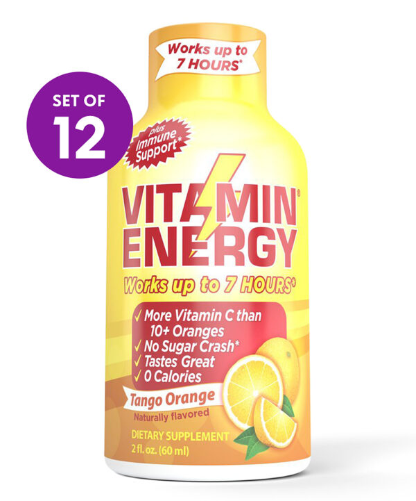 VitaminEnergy Energy Drinks - Vitamin C Tango Orange Shot - One Box of 12