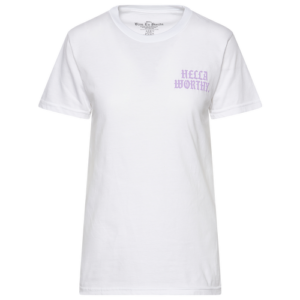 Viva La Bonita Womens Viva La Bonita Hella Worthy T-Shirt - Womens White/Purple Size S