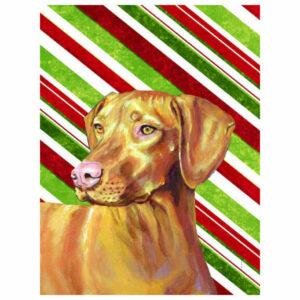 Vizsla Candy Cane Holiday Christmas Flag Garden Size