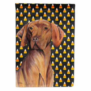 Vizsla Candy Corn Halloween Portrait Flag Garden Size