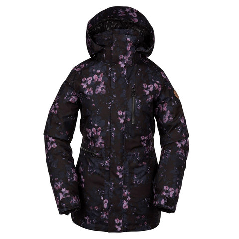 Volcom Shelter 3D Stretch Jacket - Women's Black Floral Print Xs
