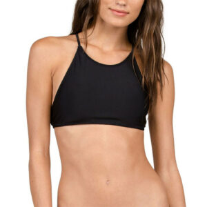 Volcom Simply Solid Crop Top - Women's Black Lg