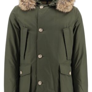 WOOLRICH ARCTIC PARKA WITH COYOTE FUR M Khaki Technical, Fur, Cotton