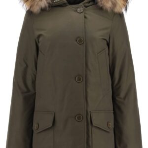 WOOLRICH ARCTIC PARKA WITH MURMASKY FUR XS Green Technical, Fur, Cotton