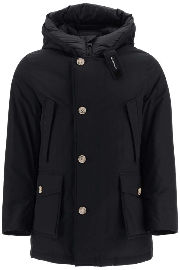 WOOLRICH ARTIC HOODED PARKA S Black Technical, Cotton