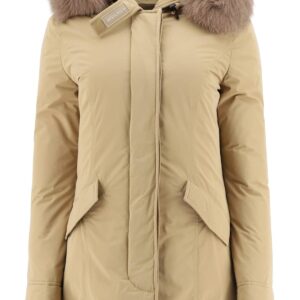 WOOLRICH LUXURY ARCTIC PARKA WITH FOX FUR S Beige, Brown Technical, Fur