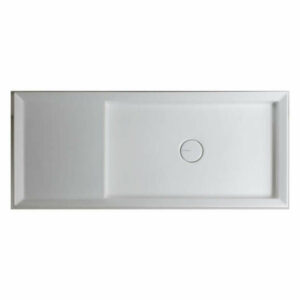 WS Bath Collections Cut 90.38F Cut 35-2/5" Ceramic 1 Hole Vessel, Whit