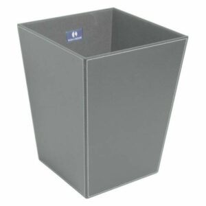 WS Bath Collections Ecopelle 2603 Ecopelle Leather Waste Basket, Gray