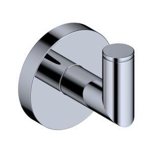 WS Bath Collections Pura WSBC 203208 Pura Single Robe Hook Polished Chrome Bathroom Hardware Robe Hook