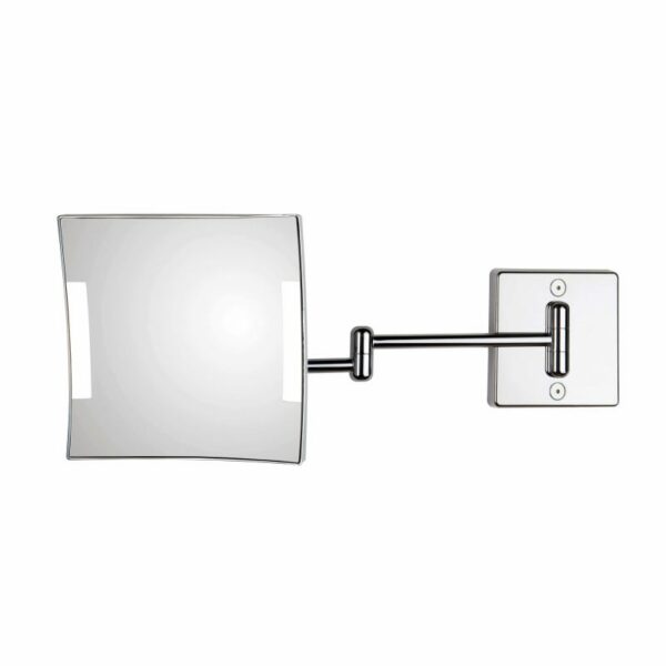 WS Bath Collections Quadrololed C60/2 KK3 Quadrolo 7-9/10"W x 7-9/10"H Wall Mounted Magnifying Mirror with LED Light Polished Polished Chrome Home