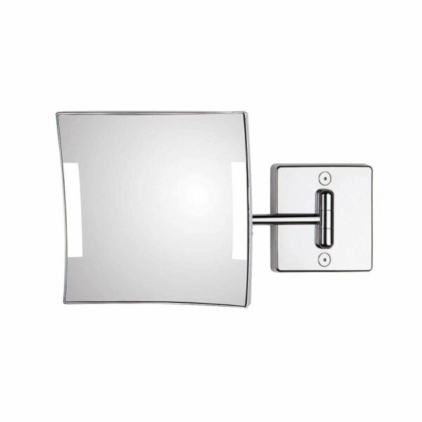 WS Bath Collections Quadrololed C61/1 KK3 Quadrolo 7-9/10"W x 7-9/10"H Wall Mounted Magnifying Mirror with LED Light Polished Polished Chrome Home