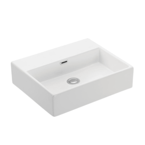 WS Bath Collections Quattro 50.00 Quattro 19-1/2" Wall Mounted/Vessel Bathroom Sink White Fixture Lavatory Sink Ceramic