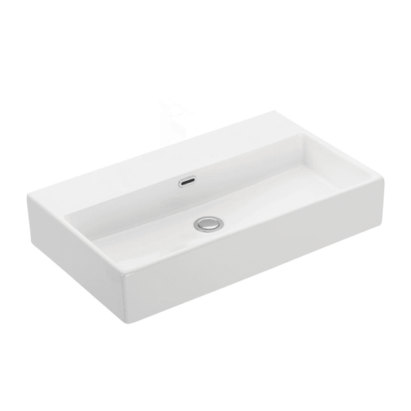 WS Bath Collections Quattro 70.00 Quattro 27-3/5" Wall Mounted/Vessel Bathroom Sink White Fixture Lavatory Sink Ceramic