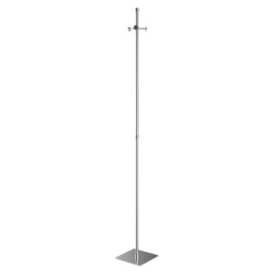 WS Bath Collections Ranpin 51195 Complements 8" Hook Stand Polished Chrome Bathroom Hardware Towel Stand Double Hook