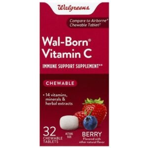 Wal-Born Vitamin C Chewable Tablets Berry - 32.0 ea