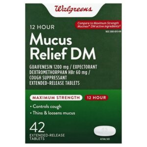 Walgreens 12 Hour Maximum Strength Mucus Relief DM - 42.0 ea