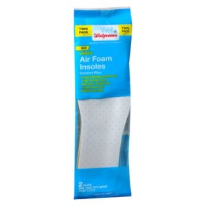 Walgreens Air Foam Insoles Unisex, Twin Pack One Size - 2.0 ea