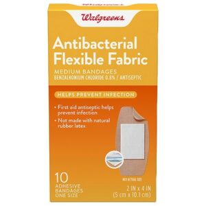 Walgreens Antibiotic Flex Fabric Bandages 2 Inch X 4 Inch - 10.0 ea