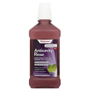 Walgreens Anticavity Rinse with Sodium Fluoride & Acidulated Phosphate Topical Solution Eucalyptus Mint - 33.8 oz