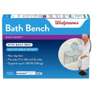 Walgreens Bath Bench with Back Rest and Microban Antimicrobial - 1.0 ea