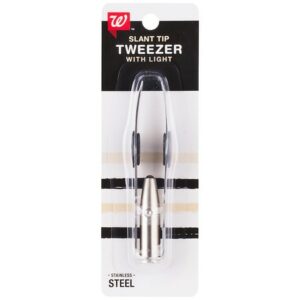 Walgreens Beauty Slant Tip Tweezer with Light - 1.0 ea