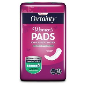 Walgreens Certainty Women's Bladder Control Pads, Ultimate Absorbency, Regular Length - 33.0 ea