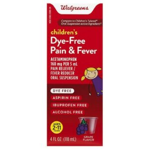 Walgreens Children's Pain Reliever Dye Free Grape Grape - 4.0 fl oz