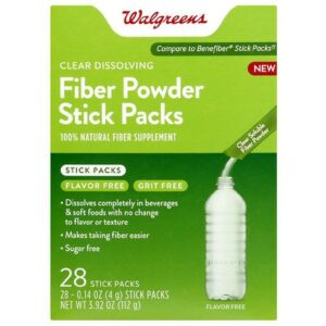 Walgreens Clear Soluble Fiber Powder Stick Packs - 0.14 oz x 28 pack