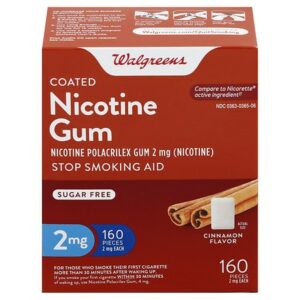 Walgreens Coated Nicotine Gum 2 mg Cinnamon - 160.0 ea