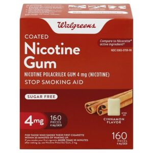 Walgreens Coated Nicotine Gum 4 mg Cinnamon - 160.0 ea