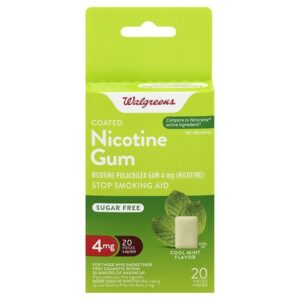 Walgreens Coated Nicotine Gum, 4mg Mint - 20.0 ea